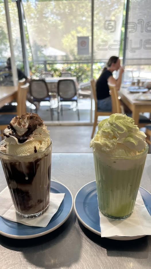 Summer iced matcha drink